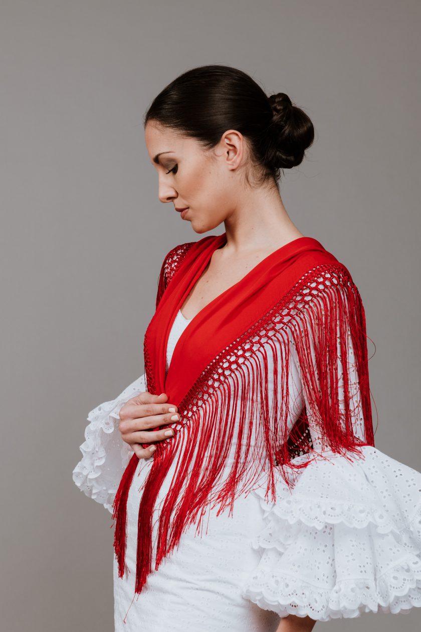 manton rojo de flamenca lina1960